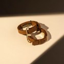 Crave ICON Cuffs mankiety z paskiem skorzanym i powłoką 18k złota