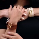 Crave ICON Cuffs mankiety z paskiem skorzanym i powłoką 18k złota