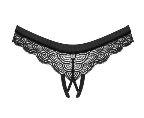 Obsessive Chemeris Czarna koronka stringi z ozdobą M/L Obsessive Chemeris Czarna koronka stringi z ozdobą M/L