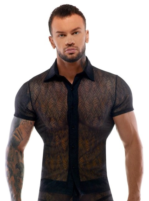 Svenjoyment Koszulka Męska Koronkowa Czarna 2XL z Kołnierzykiem Svenjoyment Koszulka Męska Koronkowa Czarna 2XL z Kołnierzykiem