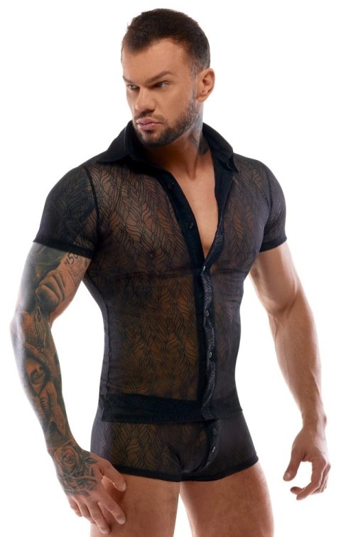 Svenjoyment Koszulka Męska Koronkowa Czarna 2XL z Kołnierzykiem Svenjoyment Koszulka Męska Koronkowa Czarna 2XL z Kołnierzykiem