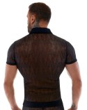 Svenjoyment Koszulka Męska Koronkowa Czarna 2XL z Kołnierzykiem