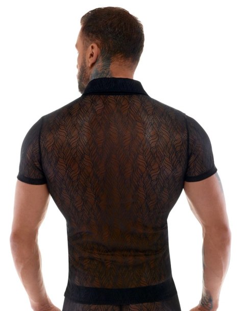 Svenjoyment Koszulka Męska Koronkowa Czarna 2XL z Kołnierzykiem Svenjoyment Koszulka Męska Koronkowa Czarna 2XL z Kołnierzykiem