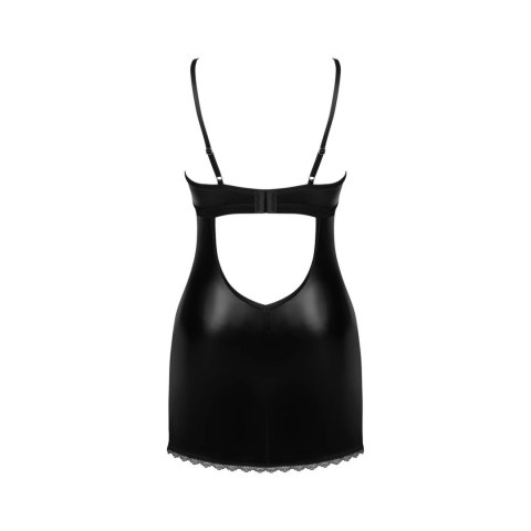 Obsessive Norides XL/2XL - czarna koszulka bieliźniana z ekoskory Obsessive Norides XL/2XL - czarna koszulka bieliźniana z ekoskory