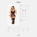 Obsessive Sherila XS/S komplet czarny z gorsetem i stringami