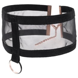 Sportsheets Sheer Day Collar czarna z karabińczykiem i aksamitną wstążką