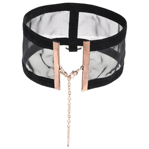 Sportsheets Sheer Day Collar czarna z karabińczykiem i aksamitną wstążką Sportsheets Sheer Day Collar czarna z karabińczykiem i aksamitną wstążką