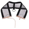 Sportsheets Sheer Day Collar czarna z karabińczykiem i aksamitną wstążką