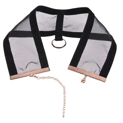 Sportsheets Sheer Day Collar czarna z karabińczykiem i aksamitną wstążką Sportsheets Sheer Day Collar czarna z karabińczykiem i aksamitną wstążką