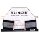 Sportsheets Sheer Day Collar czarna z karabińczykiem i aksamitną wstążką