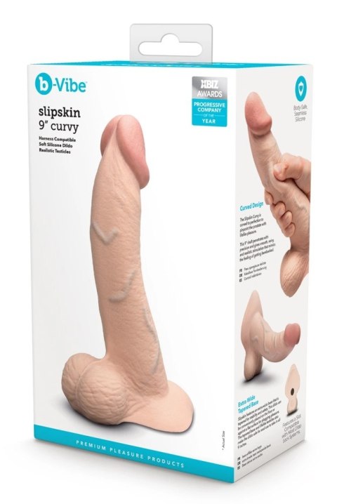 B-Vibe Slipskin Curved 22,3 cm - Model anatomiczny z przyssawką, cielisty B-Vibe Slipskin Curved 22,3 cm - Model anatomiczny z przyssawką, cielisty