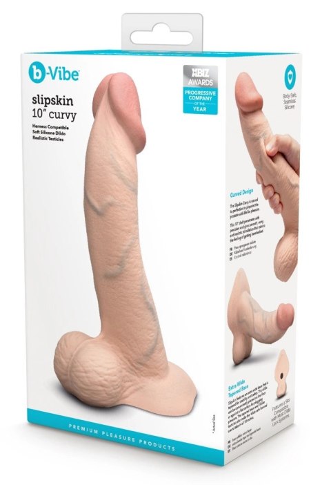 B-Vibe Slipskin Curved 25 cm Silikonowy model z przyssawką cielisty B-Vibe Slipskin Curved 25 cm Silikonowy model z przyssawką cielisty