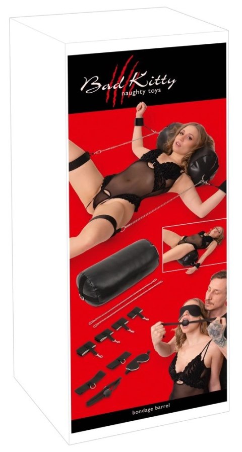Bad Kitty Zestaw Bondage Barrel - Poduszka i Akcesoria, Czarny Bad Kitty Zestaw Bondage Barrel - Poduszka i Akcesoria, Czarny