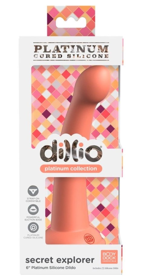 Dillio Platinum Secret Explorer silikonowy model z przyssawką 17,2 cm pomarańczowy Dillio Platinum Secret Explorer silikonowy model z przyssawką 17,2 cm pomarańczowy
