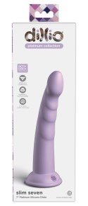 Dillio Platinum Slim Seven 19,7 cm fioletowy - model z rowkami i mocną bazą