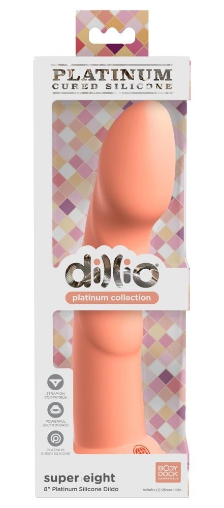 Dillio Platinum Super Eight 21 cm model z rowkami silikonowy pomarańczowy Dillio Platinum Super Eight 21 cm model z rowkami silikonowy pomarańczowy