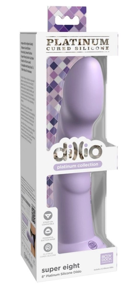Dillio Platinum Super Eight 21 cm silikonowy model fioletowy z rowkami Dillio Platinum Super Eight 21 cm silikonowy model fioletowy z rowkami