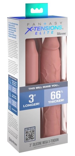 Fantasy X-Tensions Elite silikonowa nakładka 7,6 cm cielista powiększająca