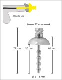 Mystim Umbrella Srebrna wtyczka intymna stalowa, 7,7 cm