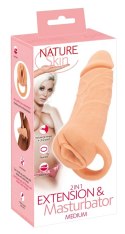 Nature Skin Medium - System 2w1 Przedłużający i Intymny Rękaw TPE 18,5 cm