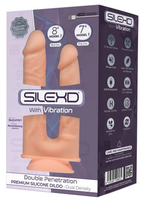 SilexD Double Penetrant Motors silikonowy model podwojny 17,5/19,5 cm