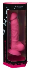 SilexD Model 7 Glow in the Dark silikonowy, świecący rożowy 17,6 cm