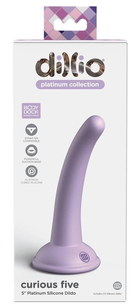 Dillio Platinum Curious Five 14,6 cm silikonowy zakrzywiony fioletowy Dillio Platinum Curious Five 14,6 cm silikonowy zakrzywiony fioletowy