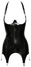 LateX Koszulka Lateksowa Czarna Bez Biustu L, Regulowane Szelki