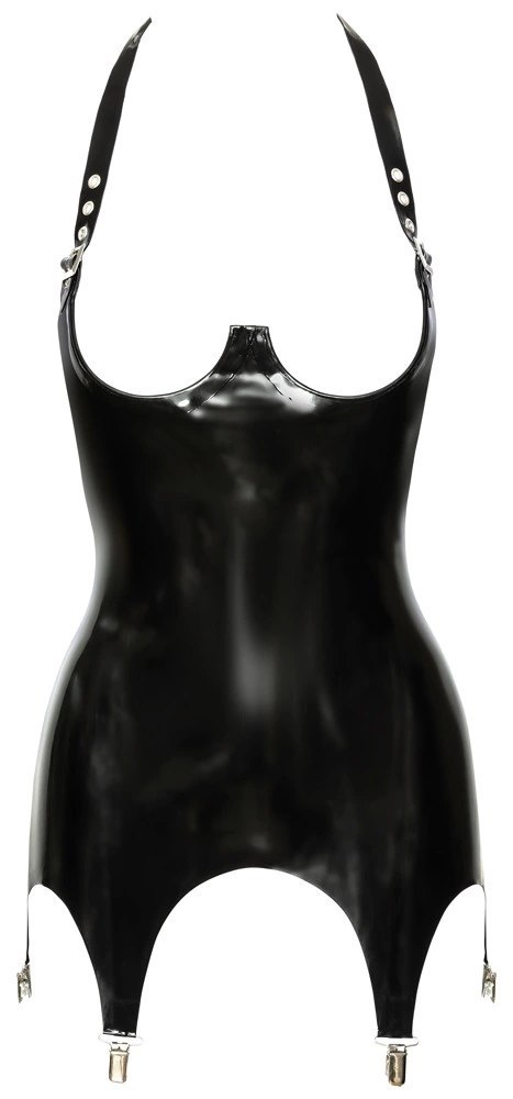 LateX Koszulka Lateksowa Czarna Bez Biustu na Szelkach M LateX Koszulka Lateksowa Czarna Bez Biustu na Szelkach M