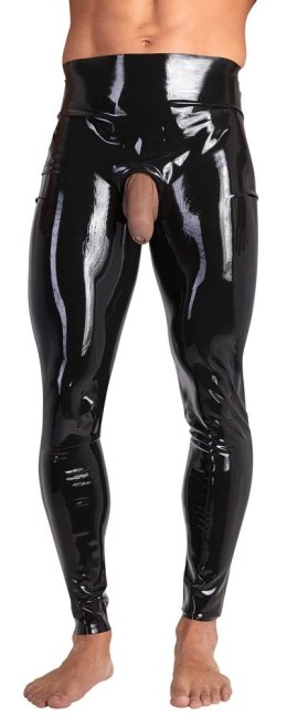 LateX Legginsy męskie czarne XL z anatomicznym otworem, lateks 0,35 mm