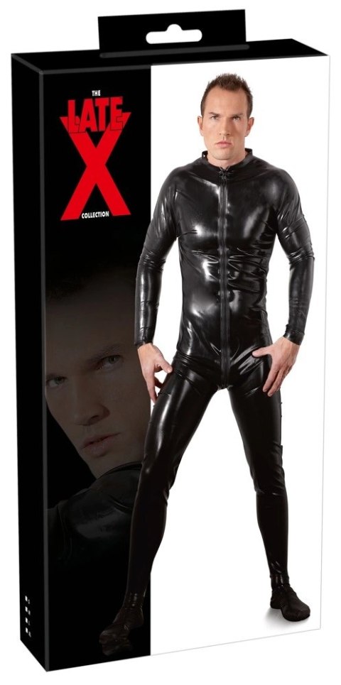 LateX Męski Kombinezon Lateksowy XL Czarny z 3-kierunkowym zamkiem LateX Męski Kombinezon Lateksowy XL Czarny z 3-kierunkowym zamkiem