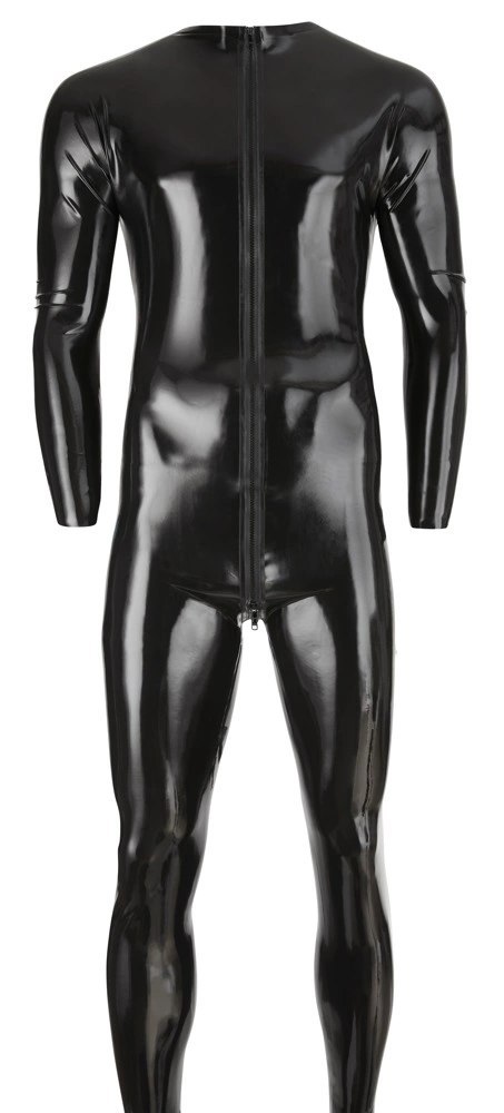 LateX Męski Kombinezon Lateksowy XL Czarny z 3-kierunkowym zamkiem LateX Męski Kombinezon Lateksowy XL Czarny z 3-kierunkowym zamkiem