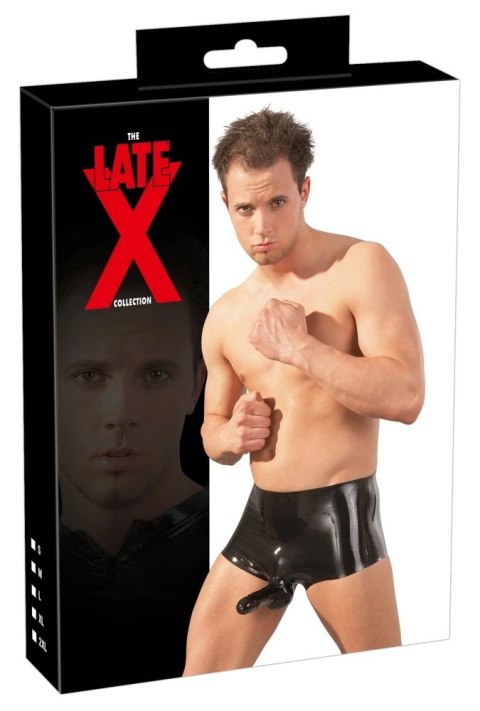 LateX Spodenki męskie z osłoną anatomiczną czarne L/XL lateks LateX Spodenki męskie z osłoną anatomiczną czarne L/XL lateks