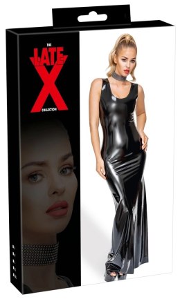 LateX Sukienka Maxi Czarna Taliowana Naturalny Lateks M