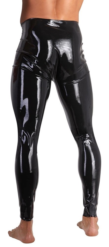 Late X legginsy lateksowe męskie z anatomicznym otworem czarne 2XL Late X legginsy lateksowe męskie z anatomicznym otworem czarne 2XL
