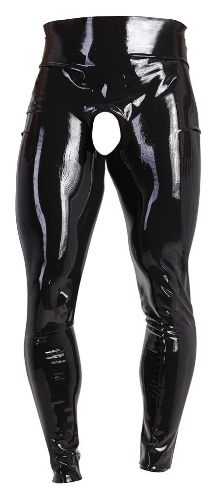 Late X legginsy lateksowe męskie z anatomicznym otworem czarne 2XL Late X legginsy lateksowe męskie z anatomicznym otworem czarne 2XL