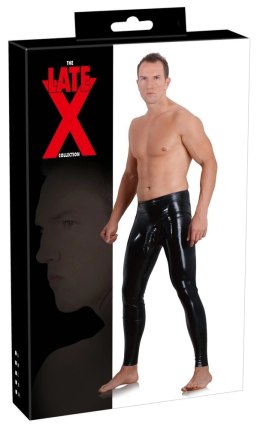 Late X legginsy męskie lateksowe z anatomiczną osłoną czarne S