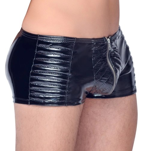 Black Level Bokserki Męskie Winylowe Zamek Biker M Czarny Black Level Bokserki Męskie Winylowe Zamek Biker M Czarny