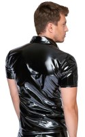 Black Level Polo XL Czarna Koszulka Patentowa z Połyskiem Męska