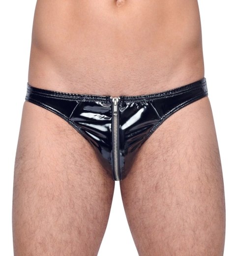 Black Level Slipy Męskie Czarny Połysk Zamek Przod 2XL Black Level Slipy Męskie Czarny Połysk Zamek Przod 2XL
