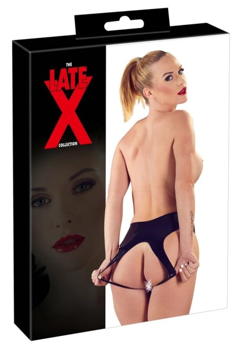 Late X Majtki Lateksowe Open-Crotch Czarny S-L Anatomiczne