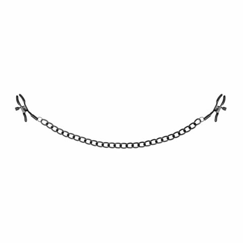 EasyToys Zaciski na sutki z łańcuszkiem, regulowane, czarne EasyToys Zaciski na sutki z łańcuszkiem, regulowane, czarne