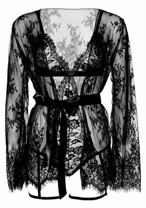 Obsessive All Romance komplet z koronką i elegancką marynarką, czarny Obsessive All Romance komplet z koronką i elegancką marynarką, czarny