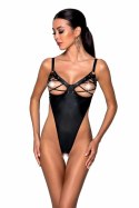 Passion Celine Body czarny, imitacja skory, regulowane paski