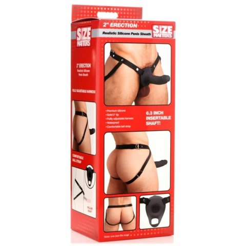 XR Brands Sheath Gear Czarna Nakładka Silikonowa z Uprzężą, Regulowana XR Brands Sheath Gear Czarna Nakładka Silikonowa z Uprzężą, Regulowana