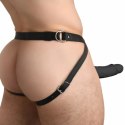 XR Brands Sheath Gear Czarna Nakładka Silikonowa z Uprzężą, Regulowana