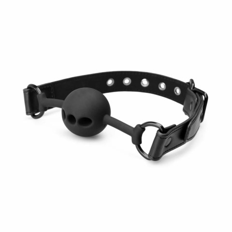 Shots Breathing Ball Gag silikonowy czarny z regulowanym paskiem Shots Breathing Ball Gag silikonowy czarny z regulowanym paskiem