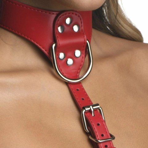Sportsheets Harness na klatkę piersiową Red, regulowany, wegańska skora Sportsheets Harness na klatkę piersiową Red, regulowany, wegańska skora