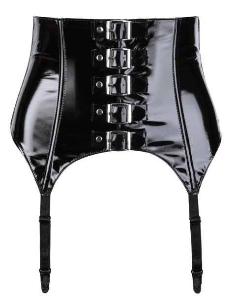 Black Level Pas do Pończoch XL Czarny Winylowy, Regulowany Black Level Pas do Pończoch XL Czarny Winylowy, Regulowany