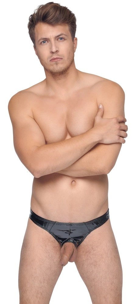 Black Level Slipy Męskie XL Czarny Połysk Otwor Anatomiczny Black Level Slipy Męskie XL Czarny Połysk Otwor Anatomiczny